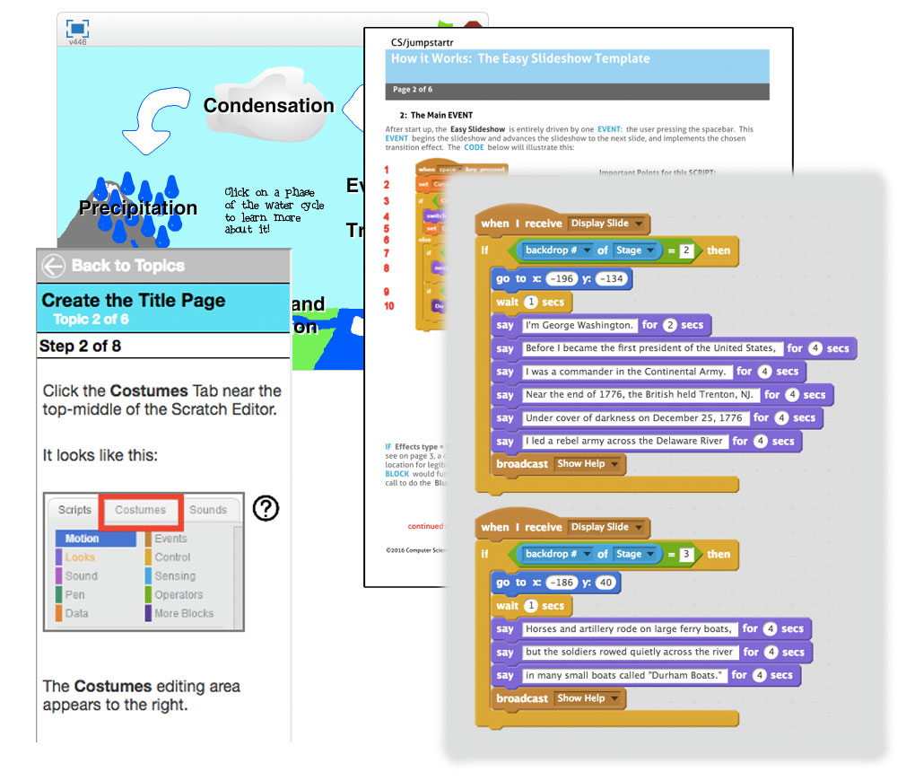 Collage image representing CSJumpstartr projects.
