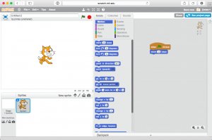 The Scratch programming environment is highly visual